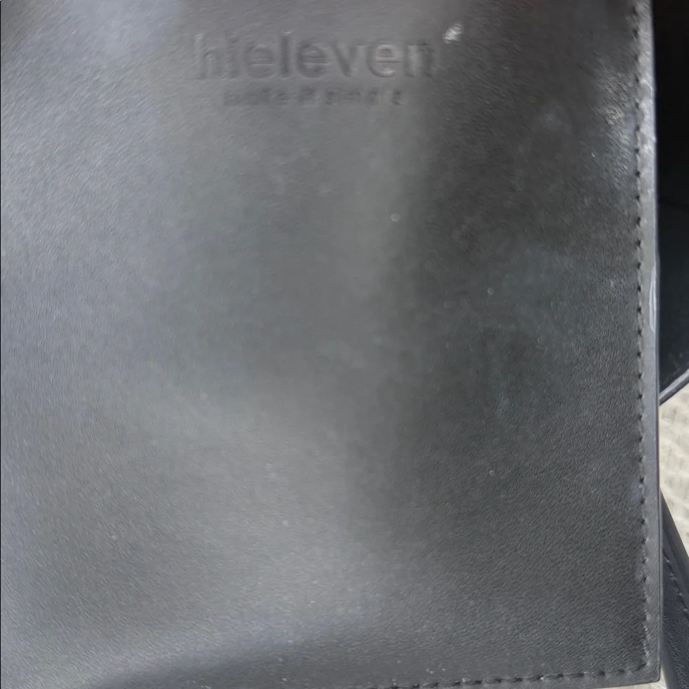 HiEleven black leather small handbag